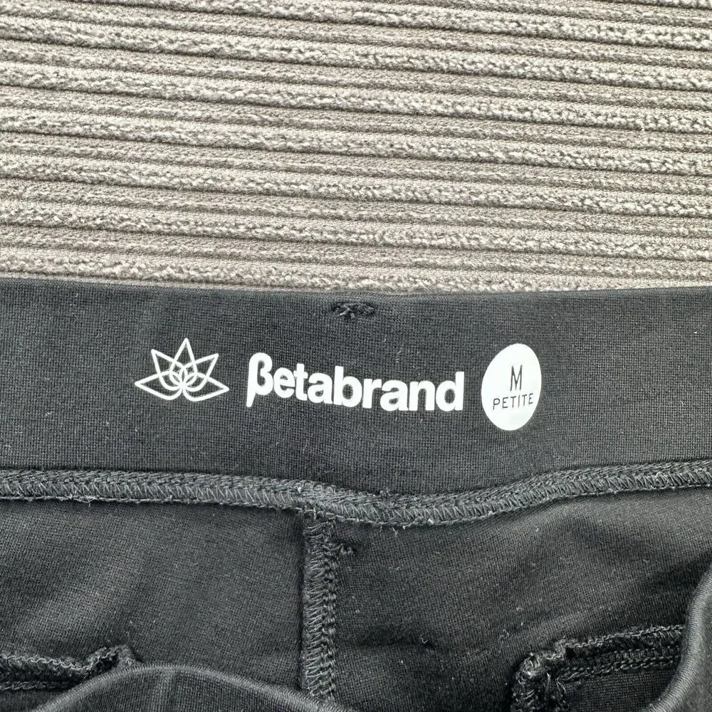 Betabrand Crop Classic Dress Pant‎ Women Medium Petite Black Rayon Office.
